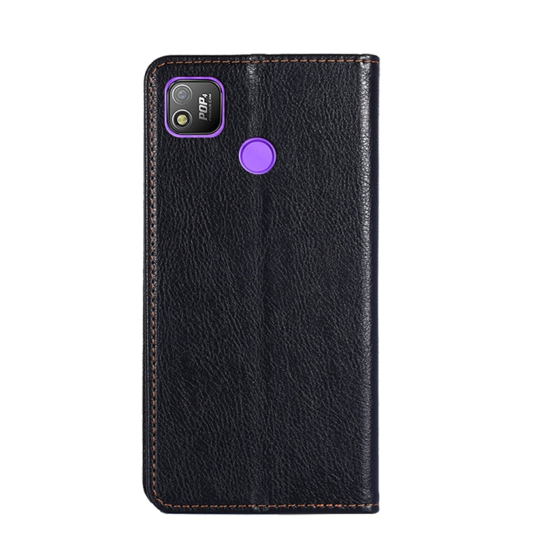 For Tecno Pop 4 Gloss Oil Solid Color Magnetic Leather Phone Case