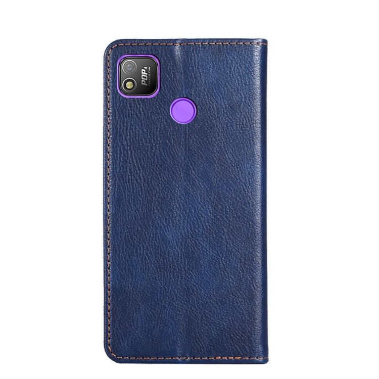 For Tecno Pop 4 Gloss Oil Solid Color Magnetic Leather Phone Case