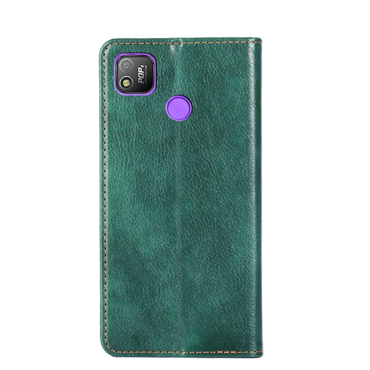 For Tecno Pop 4 Gloss Oil Solid Color Magnetic Leather Phone Case
