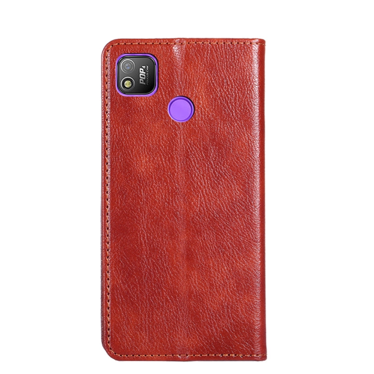 For Tecno Pop 4 Gloss Oil Solid Color Magnetic Leather Phone Case