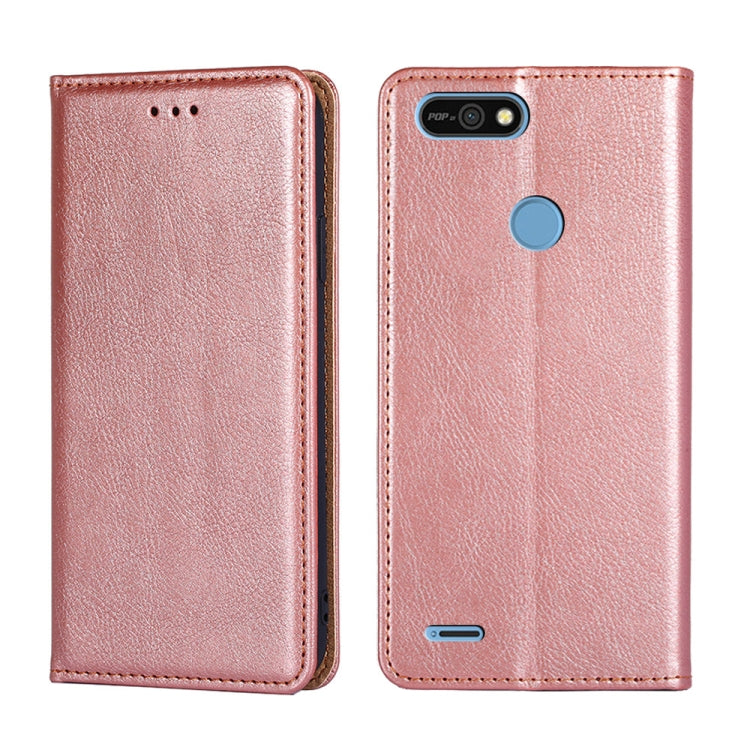 For Tecno Pop 2 / Pop 2 F / Pop 2 Pro Gloss Oil Solid Color Magnetic Leather Phone Case