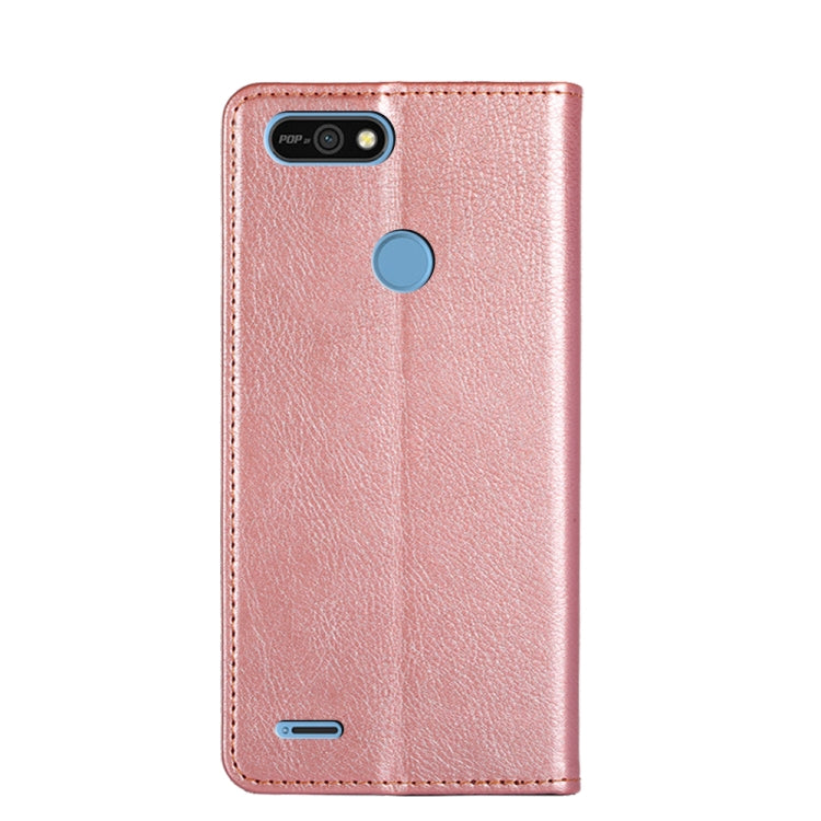 For Tecno Pop 2 / Pop 2 F / Pop 2 Pro Gloss Oil Solid Color Magnetic Leather Phone Case