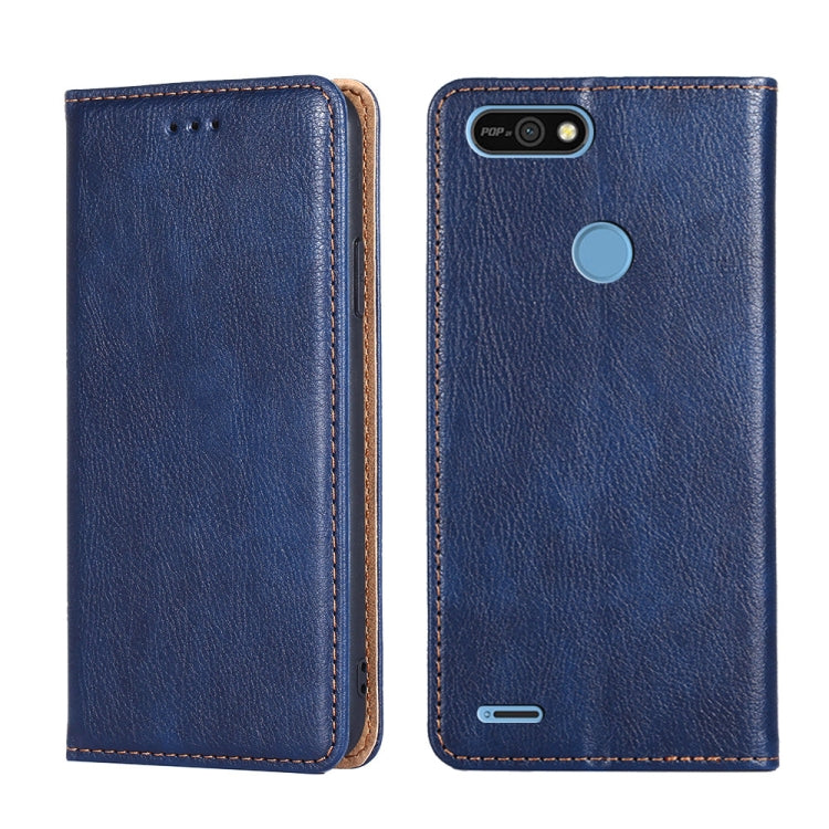 For Tecno Pop 2 / Pop 2 F / Pop 2 Pro Gloss Oil Solid Color Magnetic Leather Phone Case