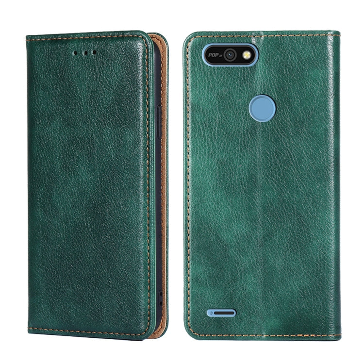 For Tecno Pop 2 / Pop 2 F / Pop 2 Pro Gloss Oil Solid Color Magnetic Leather Phone Case