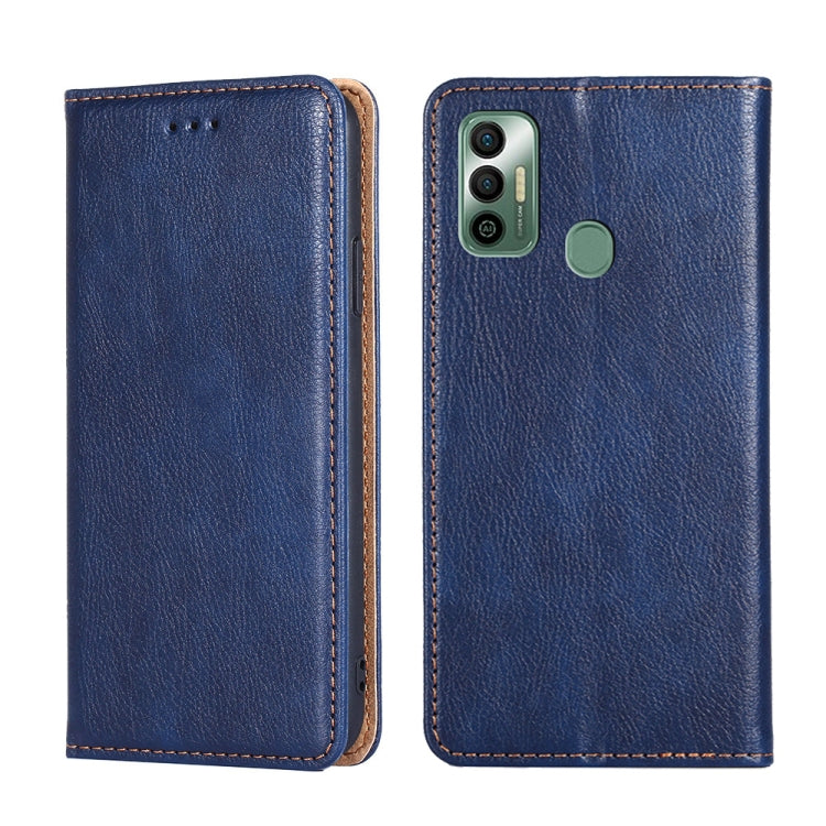 For Tecno Spark 7 Gloss Oil Solid Color Magnetic Leather Phone Case