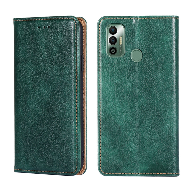 For Tecno Spark 7 Gloss Oil Solid Color Magnetic Leather Phone Case