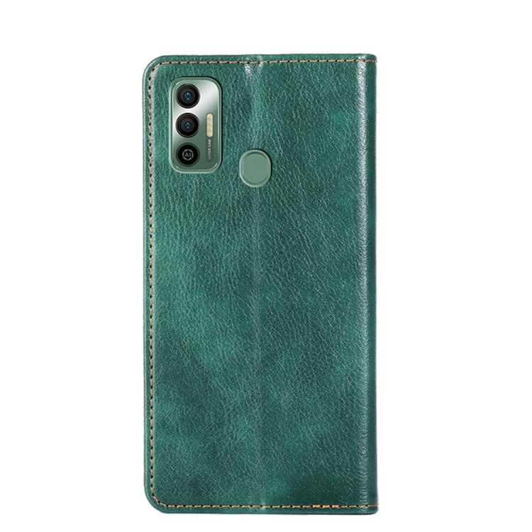 For Tecno Spark 7 Gloss Oil Solid Color Magnetic Leather Phone Case