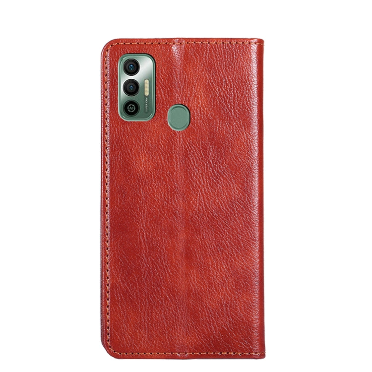 For Tecno Spark 7 Gloss Oil Solid Color Magnetic Leather Phone Case