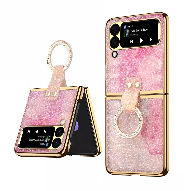 For Samsung Galaxy Z Flip3 5G Ring Buckle Diamond Phone Case with Holder