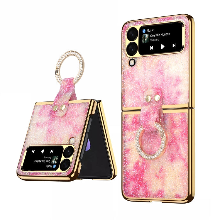 For Samsung Galaxy Z Flip3 5G Ring Buckle Diamond Phone Case with Holder