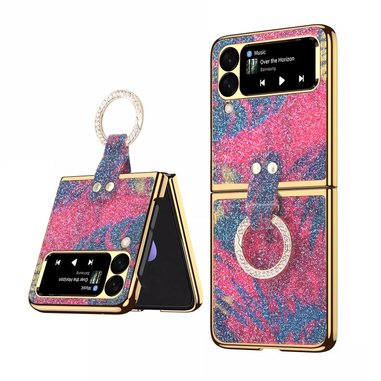 For Samsung Galaxy Z Flip3 5G Ring Buckle Diamond Phone Case with Holder