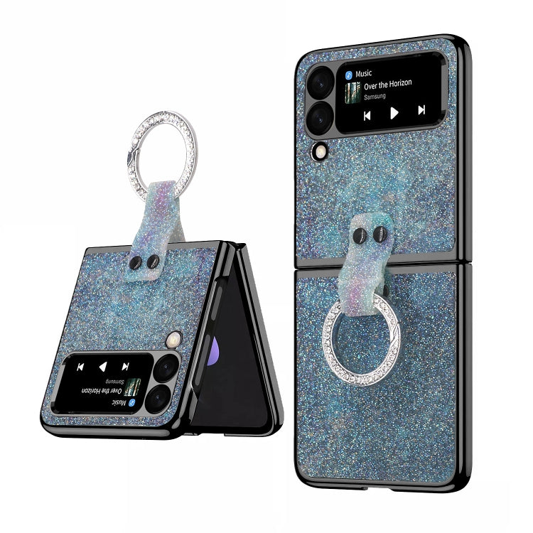 For Samsung Galaxy Z Flip3 5G Ring Buckle Diamond Phone Case with Holder