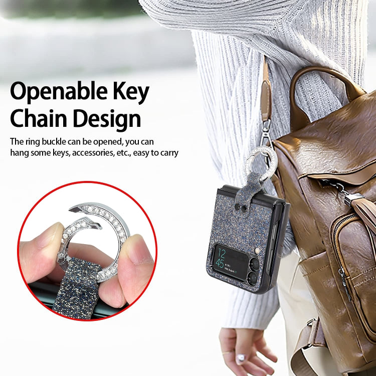 For Samsung Galaxy Z Flip3 5G Ring Buckle Diamond Phone Case with Holder