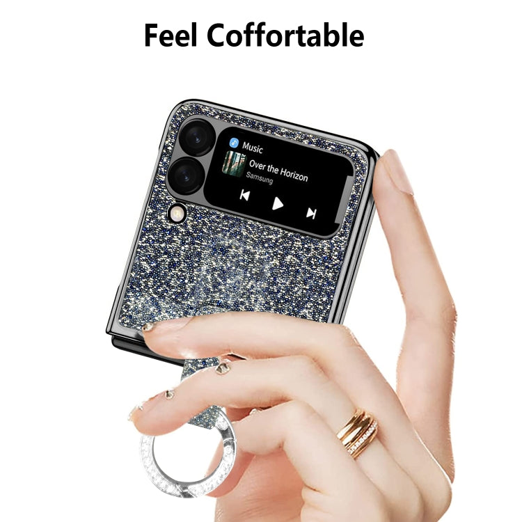 For Samsung Galaxy Z Flip3 5G Ring Buckle Diamond Phone Case with Holder