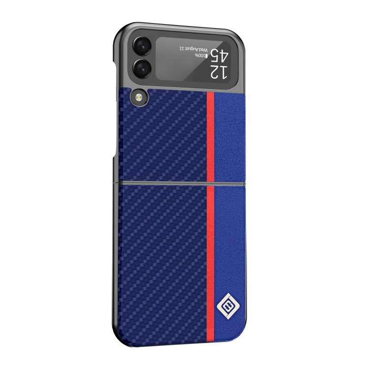 For Samsung Galaxy Z Flip4 5G LC.IMEEKE Carbon Fiber Horizontal Flip Leather Phone Case