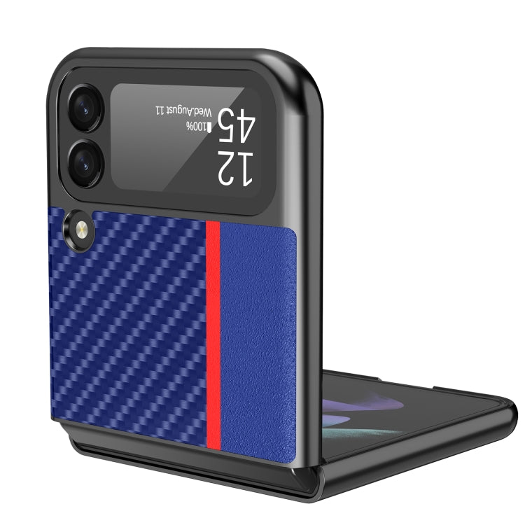For Samsung Galaxy Z Flip4 5G LC.IMEEKE Carbon Fiber Horizontal Flip Leather Phone Case