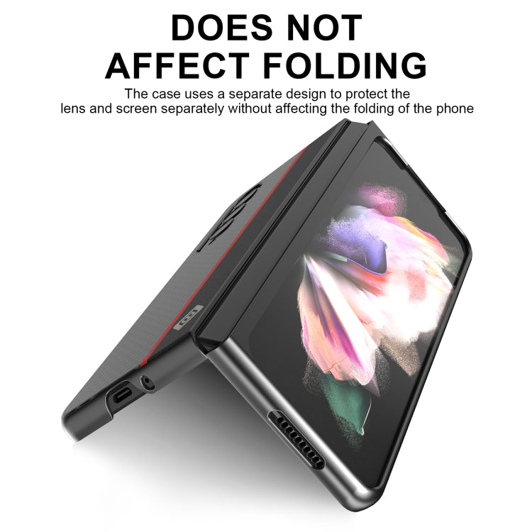 For Samsung Galaxy Z Fold4 5G LC.IMEEKE Carbon Fiber Horizontal Flip Leather Phone Case