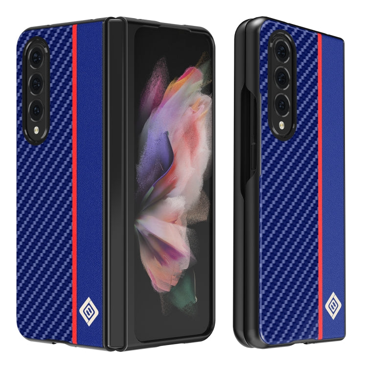 For Samsung Galaxy Z Fold4 5G LC.IMEEKE Carbon Fiber Horizontal Flip Leather Phone Case