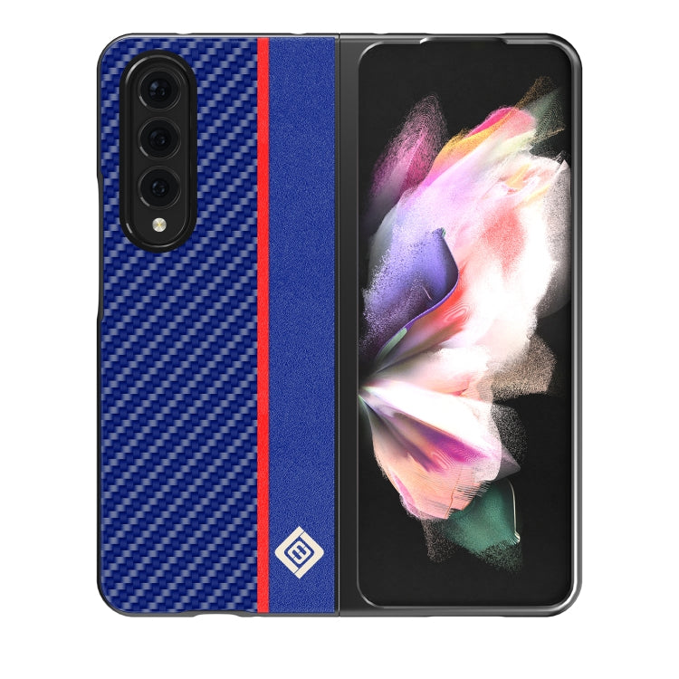 For Samsung Galaxy Z Fold4 5G LC.IMEEKE Carbon Fiber Horizontal Flip Leather Phone Case