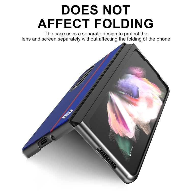 For Samsung Galaxy Z Fold4 5G LC.IMEEKE Carbon Fiber Horizontal Flip Leather Phone Case