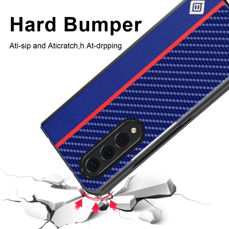 For Samsung Galaxy Z Fold4 5G LC.IMEEKE Carbon Fiber Horizontal Flip Leather Phone Case