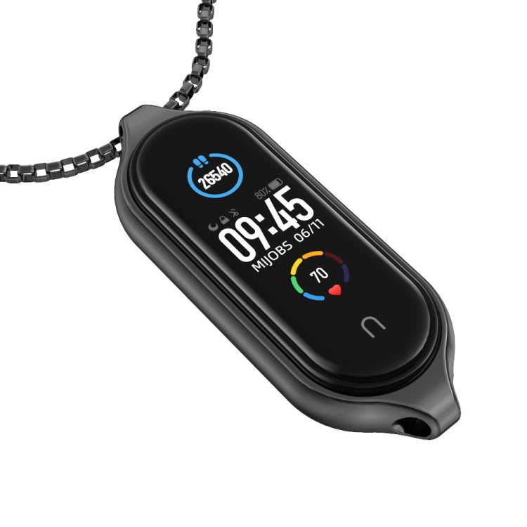 For Xiaomi Mi Band 5 / 6 MIJOBS Metal Pendant Stainless Steel Watch Necklace