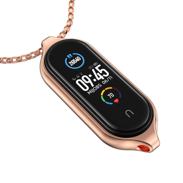 For Xiaomi Mi Band 5 / 6 MIJOBS Metal Pendant Stainless Steel Watch Necklace