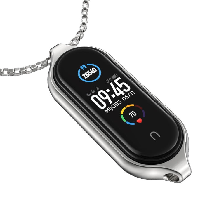 For Xiaomi Mi Band 5 / 6 MIJOBS Metal Pendant Stainless Steel Watch Necklace
