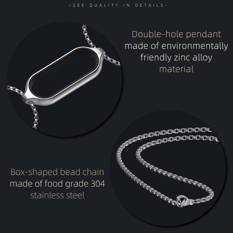 For Xiaomi Mi Band 5 / 6 MIJOBS Metal Pendant Stainless Steel Watch Necklace