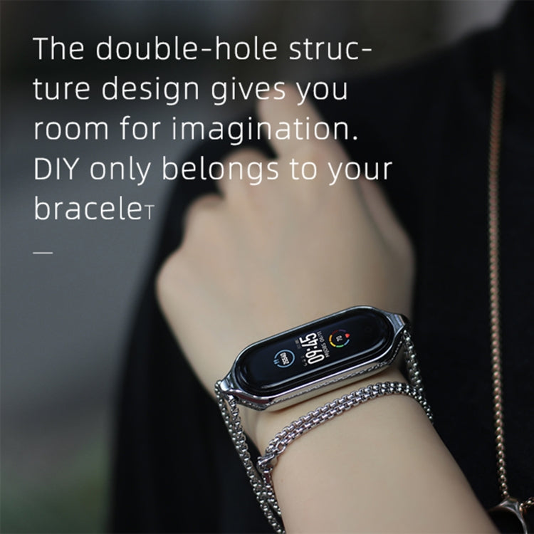 For Xiaomi Mi Band 5 / 6 MIJOBS Metal Pendant Stainless Steel Watch Necklace