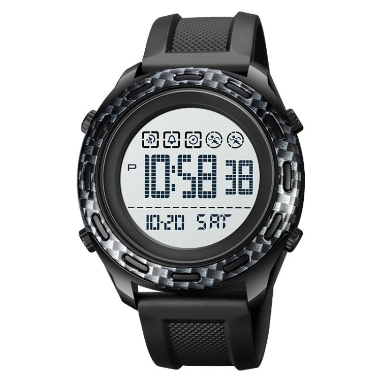 SKMEI 1872 Stainless Steel Buckle PU Strap Waterproof Electronic Watch, Dial:White
