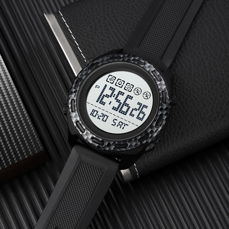 SKMEI 1872 Stainless Steel Buckle PU Strap Waterproof Electronic Watch, Dial:White