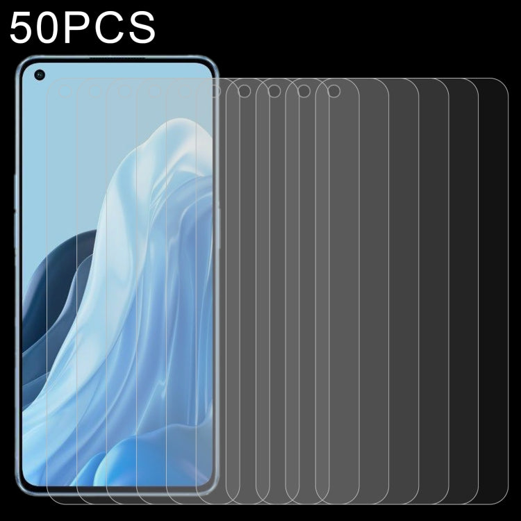 50 PCS 0.26mm 9H 2.5D Tempered Glass Film For OPPO Reno7 A