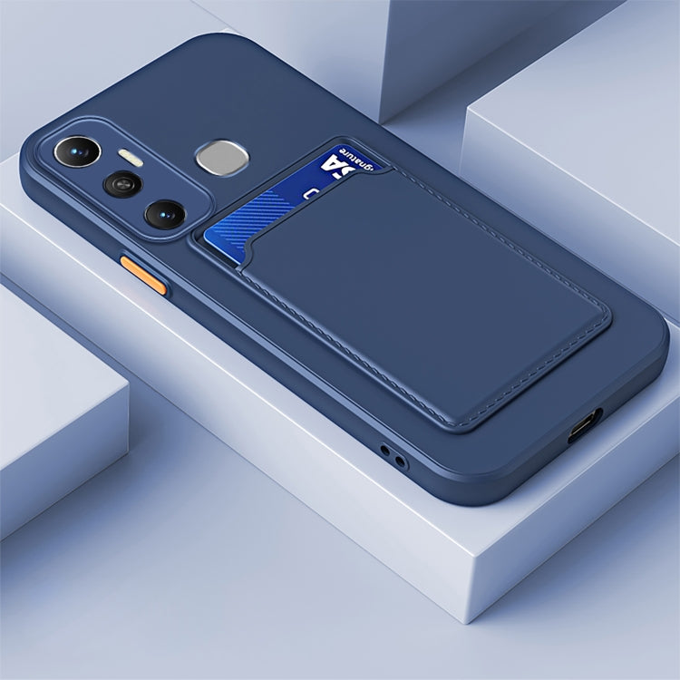 For Infinix Hot 11 with Fingerprints Skin Feel Card Contrast Color Button TPU Phone Case