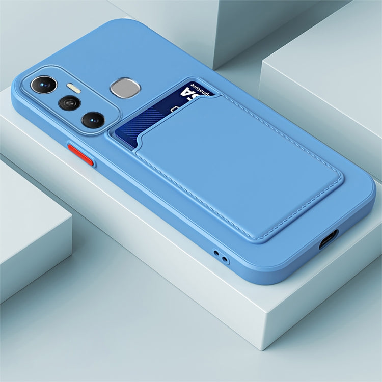 For Infinix Hot 11 with Fingerprints Skin Feel Card Contrast Color Button TPU Phone Case