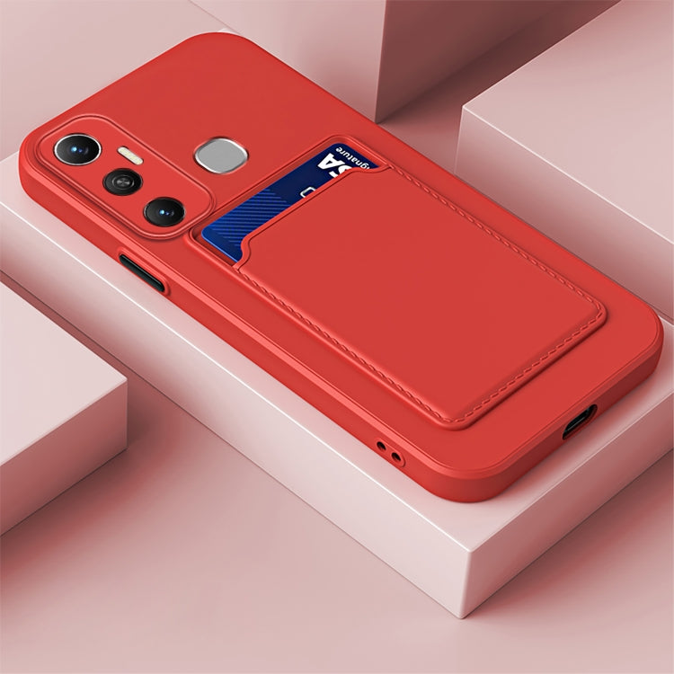 For Infinix Hot 11 with Fingerprints Skin Feel Card Contrast Color Button TPU Phone Case