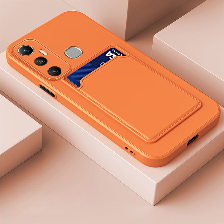 For Infinix Hot 11 with Fingerprints Skin Feel Card Contrast Color Button TPU Phone Case
