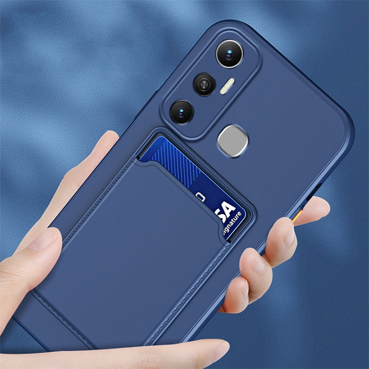 For Infinix Hot 11 with Fingerprints Skin Feel Card Contrast Color Button TPU Phone Case