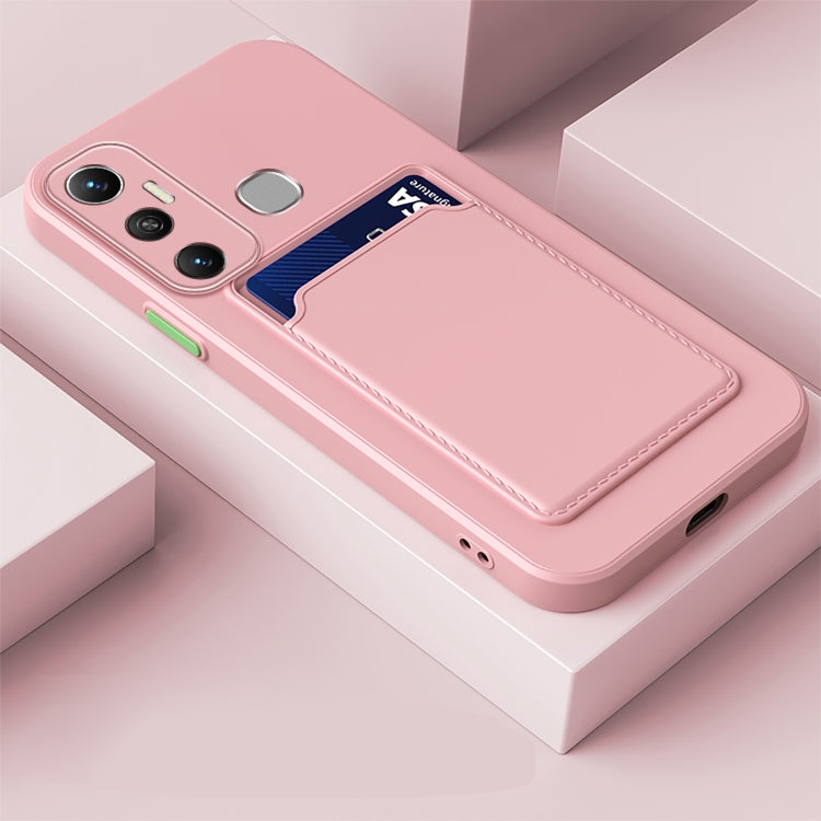 For Infinix Hot 11 with Fingerprints Skin Feel Card Contrast Color Button TPU Phone Case
