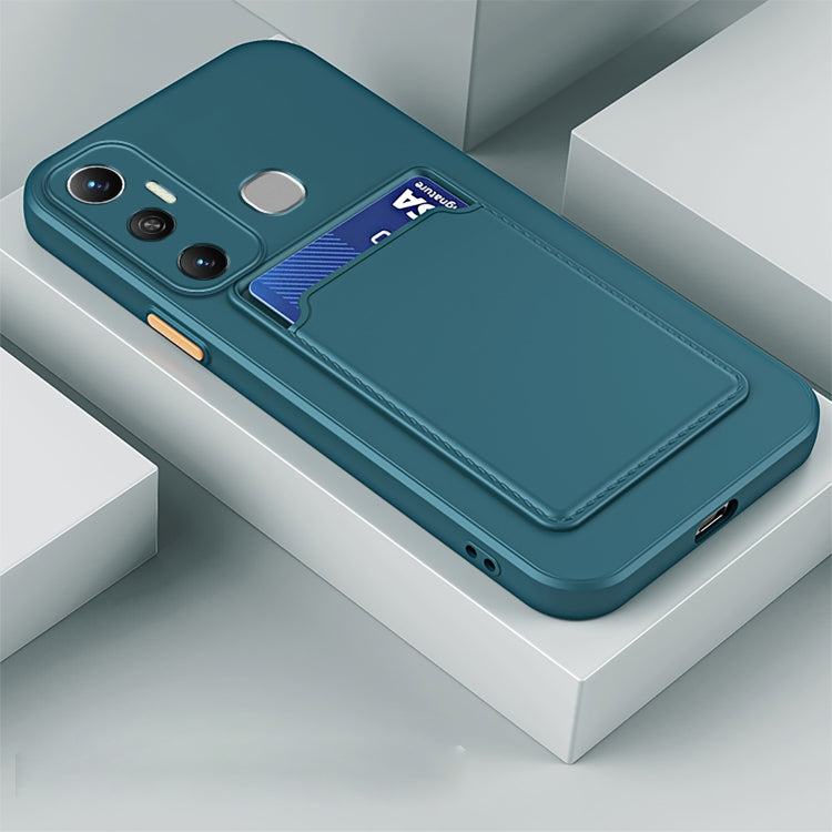 For Infinix Hot 11 with Fingerprints Skin Feel Card Contrast Color Button TPU Phone Case