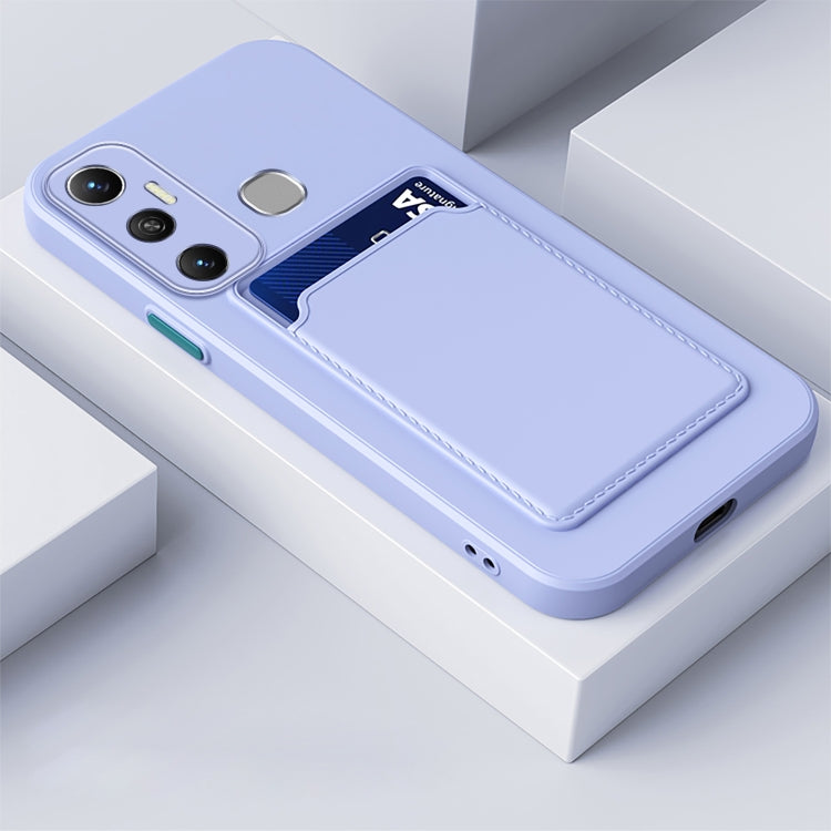 For Infinix Hot 11 with Fingerprints Skin Feel Card Contrast Color Button TPU Phone Case
