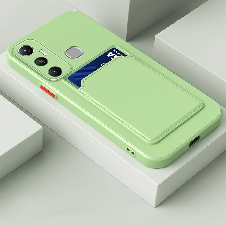For Infinix Hot 11 with Fingerprints Skin Feel Card Contrast Color Button TPU Phone Case