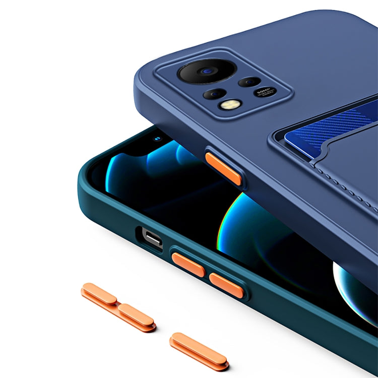 For Infinix Note 11 Pro Skin Feel Card Contrast Color Button TPU Phone Case
