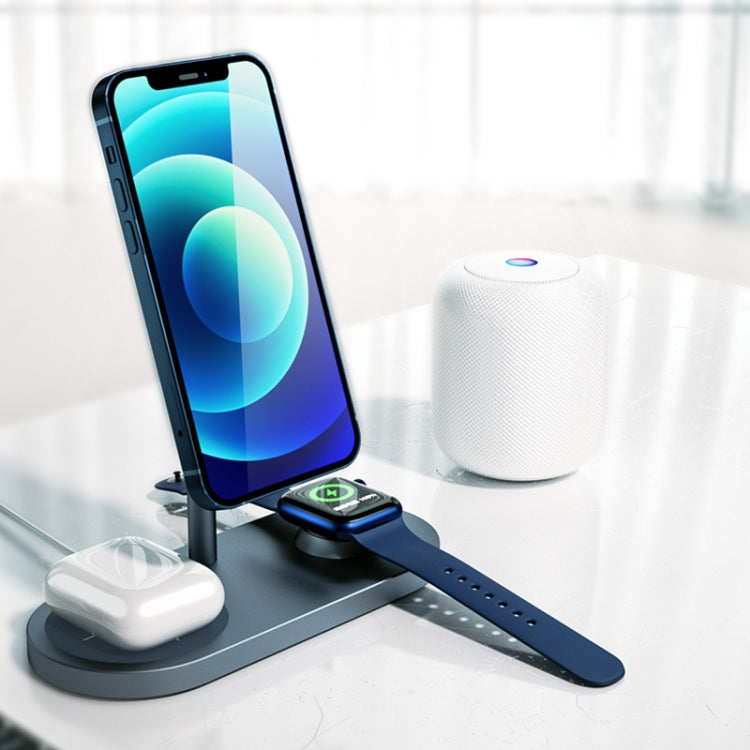 WiWU X23 3 in 1 Magnetic Wireless Charger for QI Mobile Phone iWatch AirPods(Black)