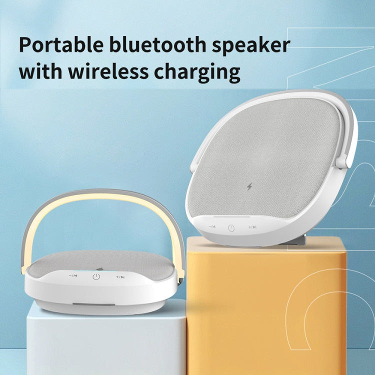 WiWU Y1 Desk Lamp Bluetooth Speaker with Wireless Charging Function(White)