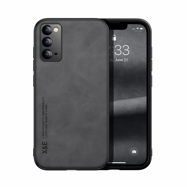 For Samsung Galaxy Note20 Skin Feel Magnetic Leather Back Phone Case