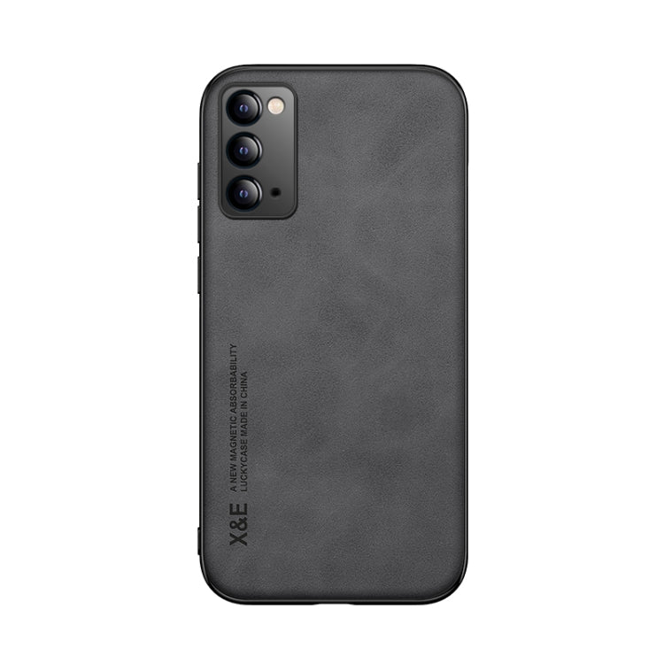 For Samsung Galaxy Note20 Skin Feel Magnetic Leather Back Phone Case