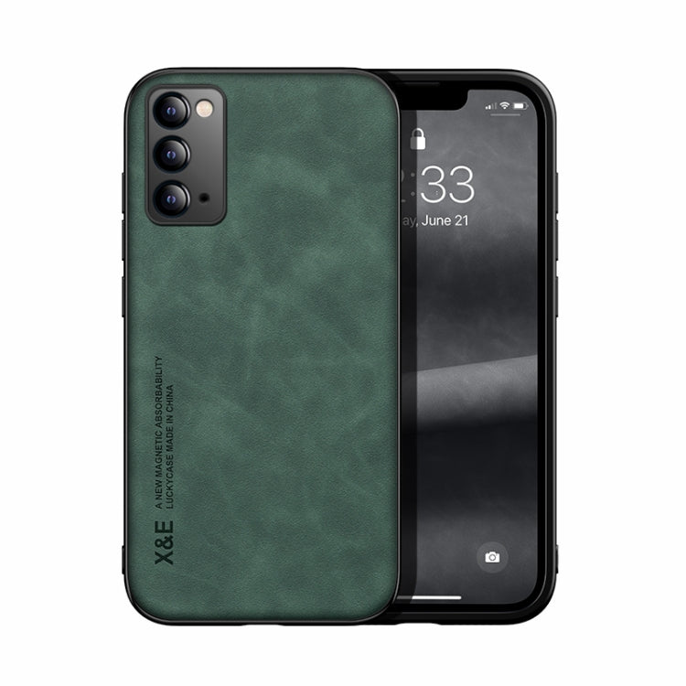 For Samsung Galaxy Note20 Skin Feel Magnetic Leather Back Phone Case