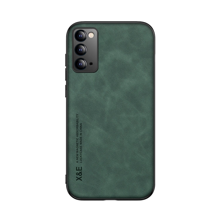 For Samsung Galaxy Note20 Skin Feel Magnetic Leather Back Phone Case