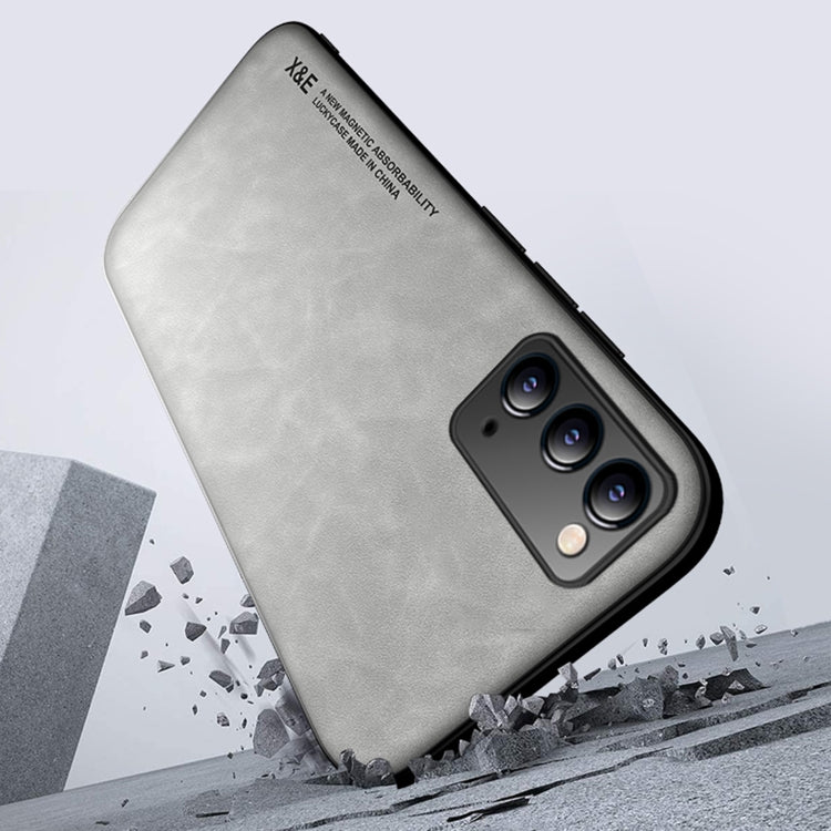 For Samsung Galaxy Note20 Skin Feel Magnetic Leather Back Phone Case